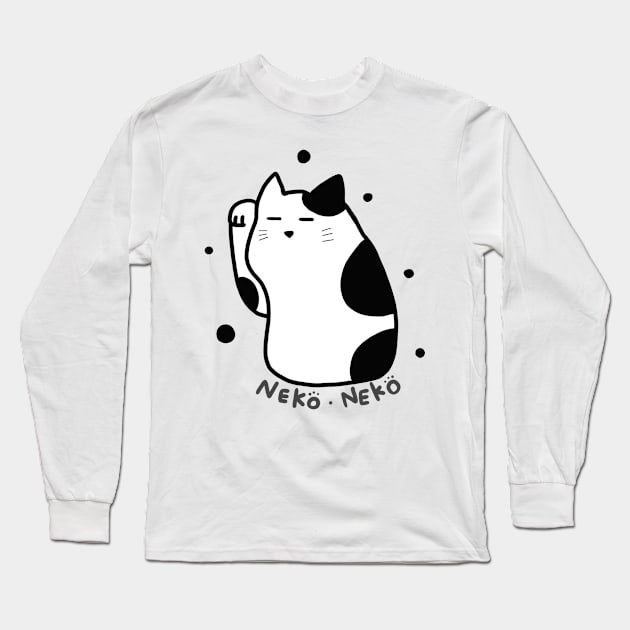 Neko Cat (with text) Long Sleeve T-Shirt by Marinaaa010